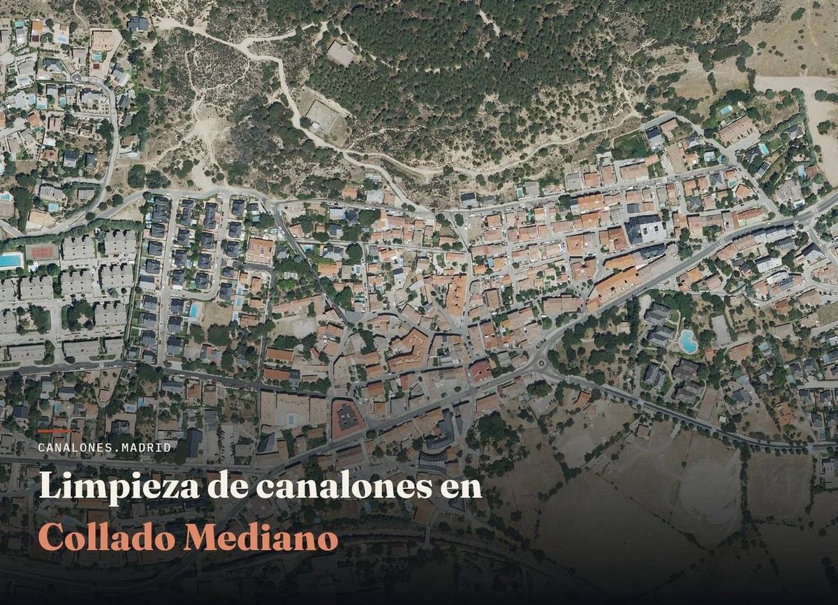 Limpieza de canalones en Collado Mediano | canalones.madrid Servicio de limpieza de canalones en Collado Mediano, Comunidad de Madrid — canalones.madrid, en la zona de sierra alta de la Comunidad de Madrid.
