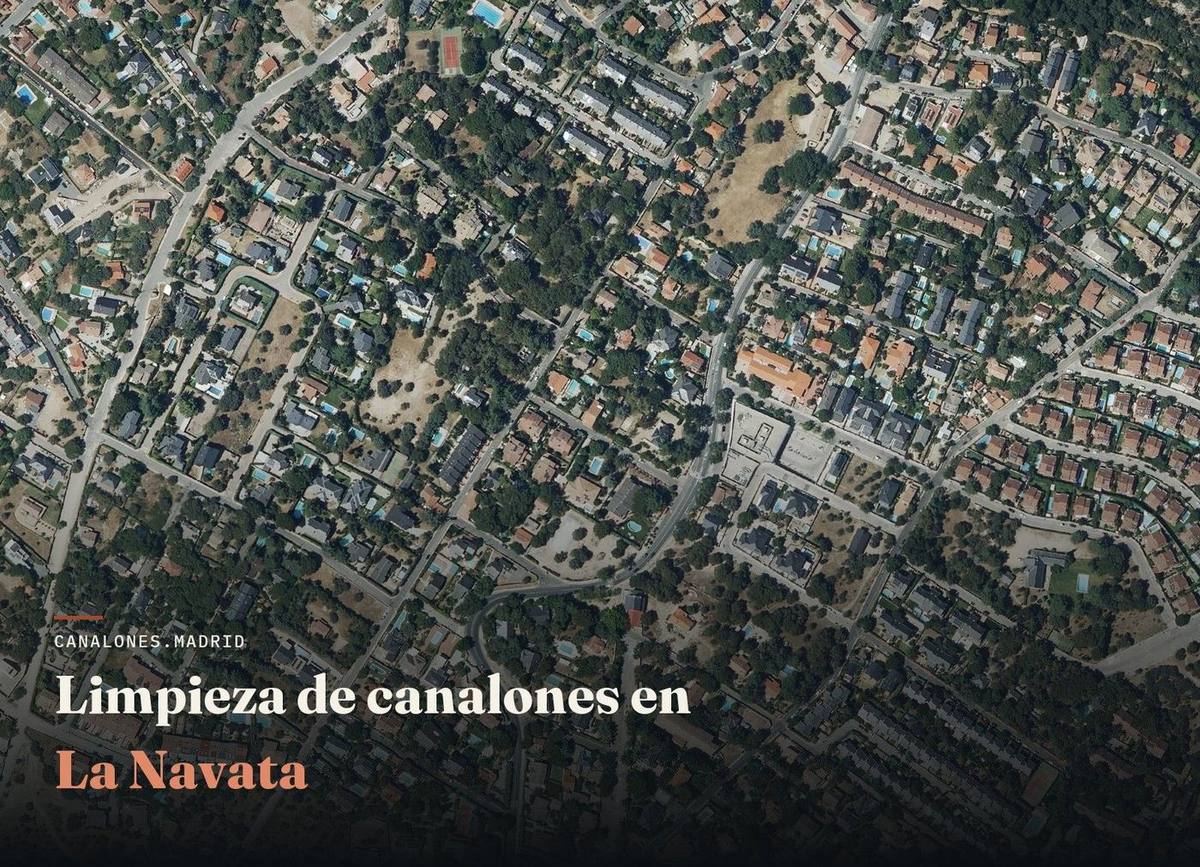 Limpieza de canalones en La Navata | canalones.madrid Servicio de limpieza de canalones en La Navata, Comunidad de Madrid — canalones.madrid, en el oeste de la Comunidad de Madrid.