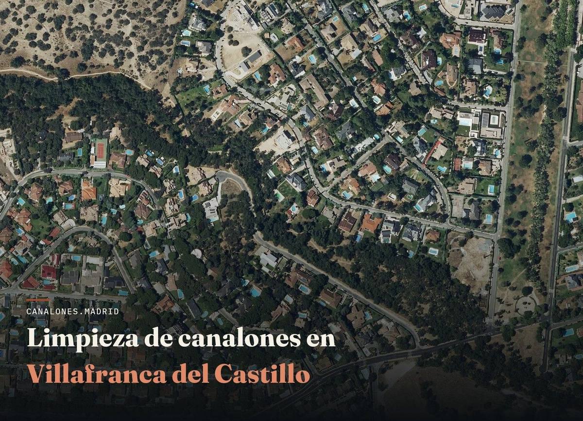 Limpieza de canalones en Villafranca del Castillo | canalones.madrid Servicio de limpieza de canalones en Villafranca del Castillo, Comunidad de Madrid — canalones.madrid, en el oeste de la Comunidad de Madrid.